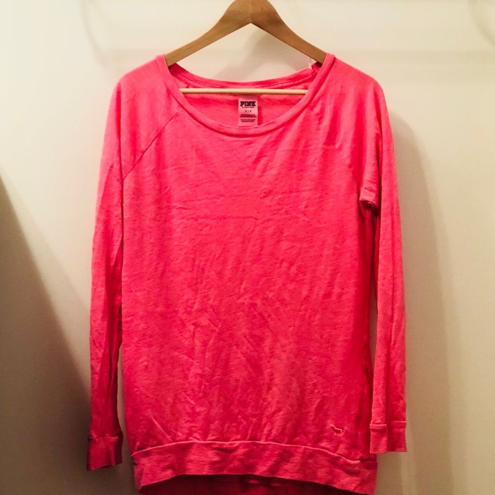 bright pink PINK long sleeve shirt. size s